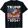 Trump 2024 Eagle American Flag T-Shirt for Women Kids Men