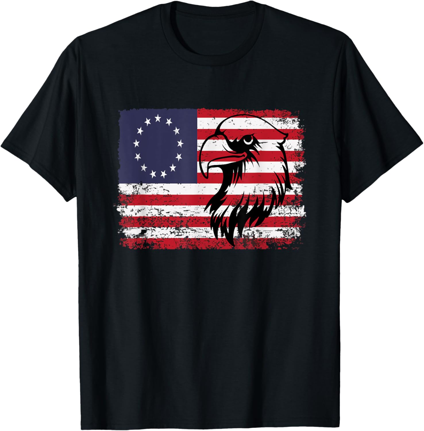 13 Star Flag Betsy Ross Distressed American Flag Bald Eagle