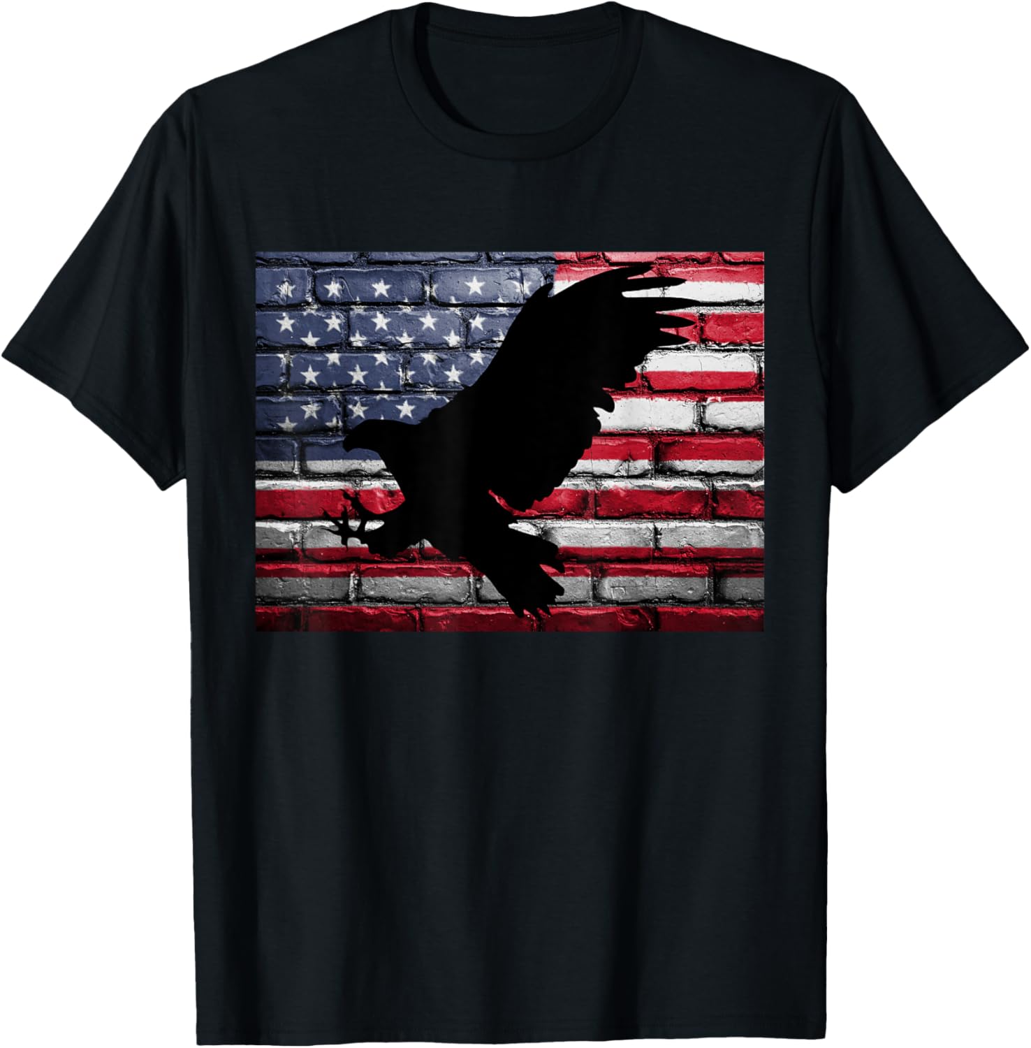 American Flag Silhouette Eagle Patrotic T-Shirt for Women Kids Men