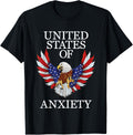 United States of Anxiety Tank Tops,American Flag US Eagle T-Shirt for Women Men