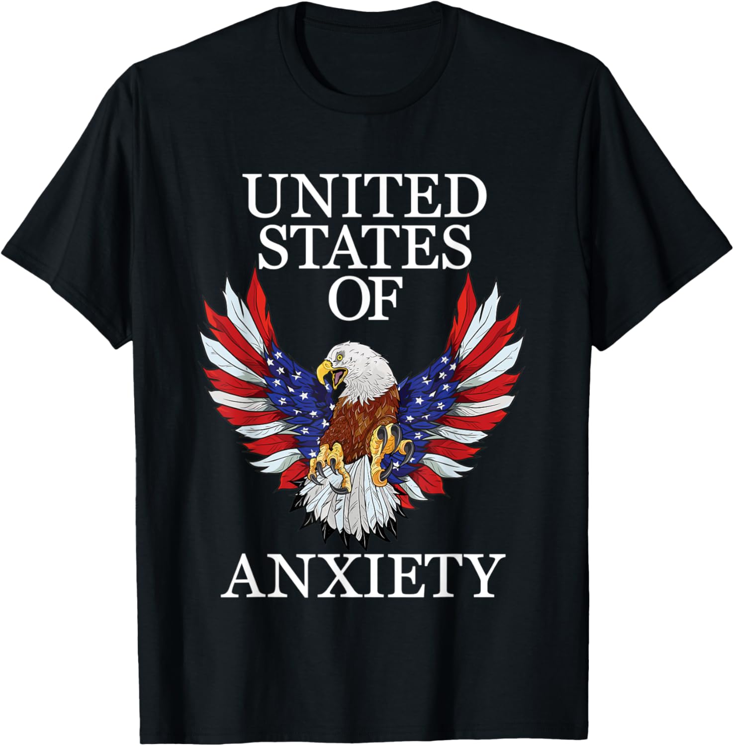 United States of Anxiety Tank Tops,American Flag US Eagle T-Shirt for Women Men