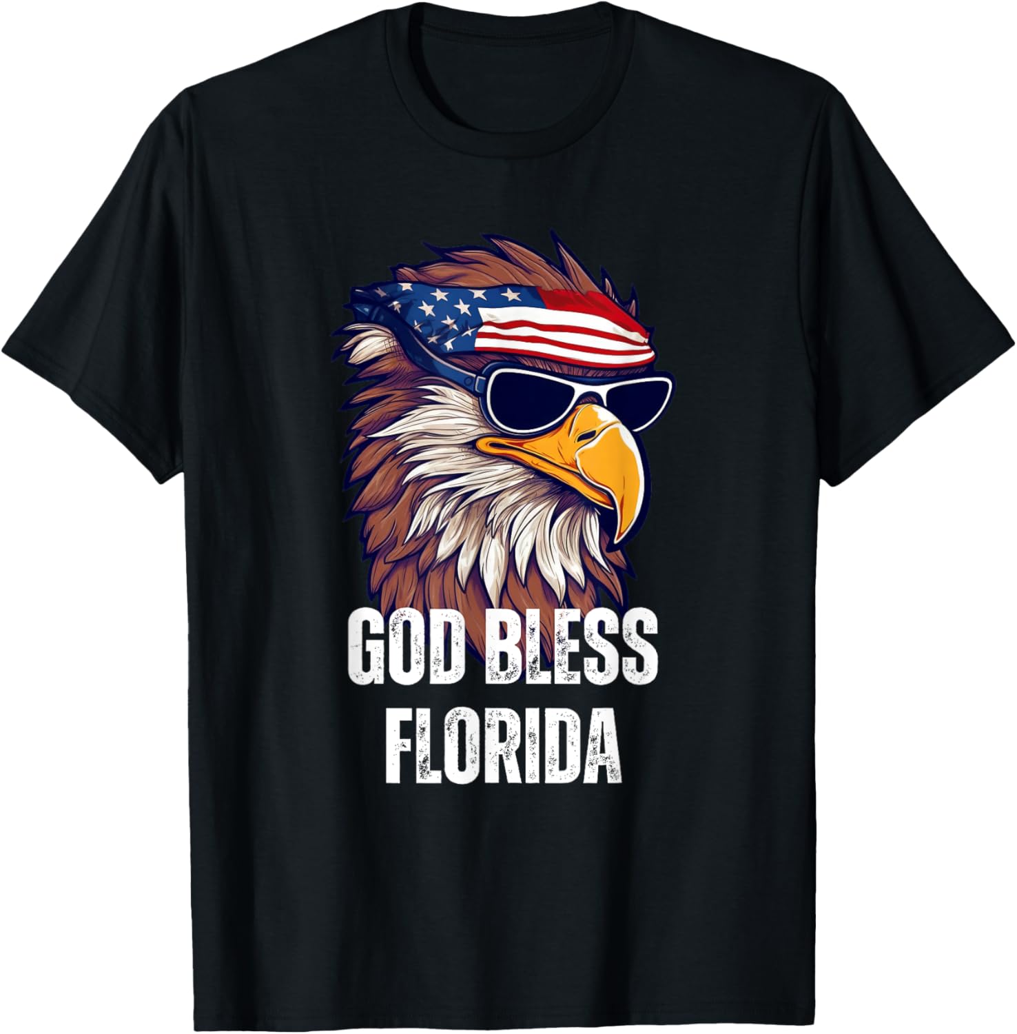 God Bless Florida - Patriotic Bald Eagle American Flag Women Kids Men
