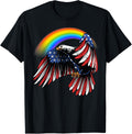 Memorial Day Rainbow American Flag LGBTQ Eagle