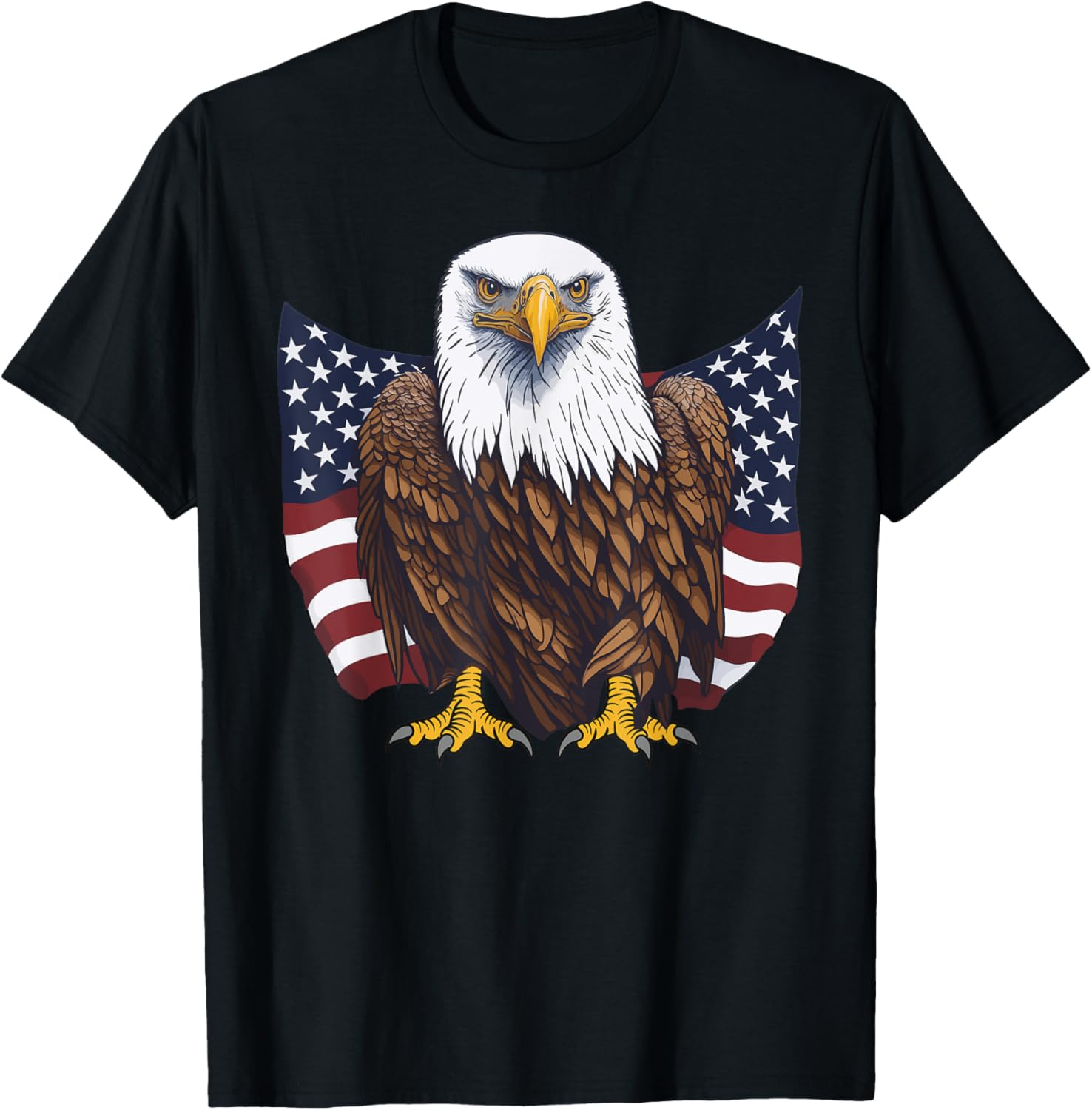 Patriotic American Bald Eagle With USA American Flag