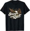 Vintage Retro Strength and Grace American Eagle Mountains