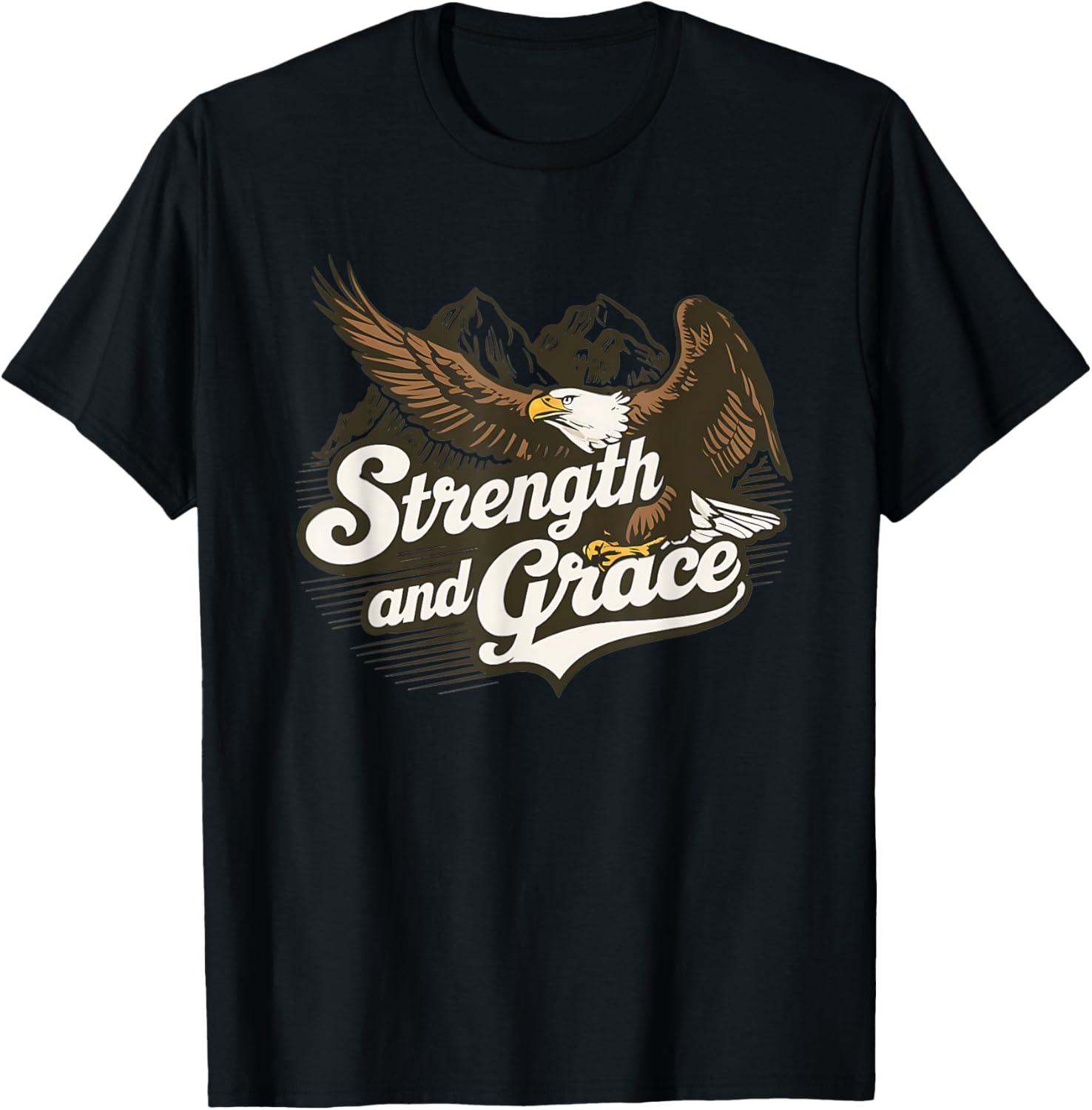 Vintage Retro Strength and Grace American Eagle Mountains