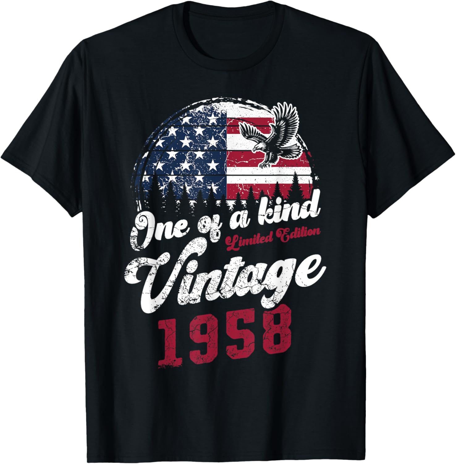 Vintage 1958 Birthday 67 Years American Flag Patriotic Eagle