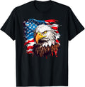 USA Flag Bald Eagle American Flag T-Shirt for Women Kids Men