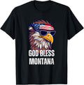 God Bless Montana - Patriotic Bald Eagle American Flag