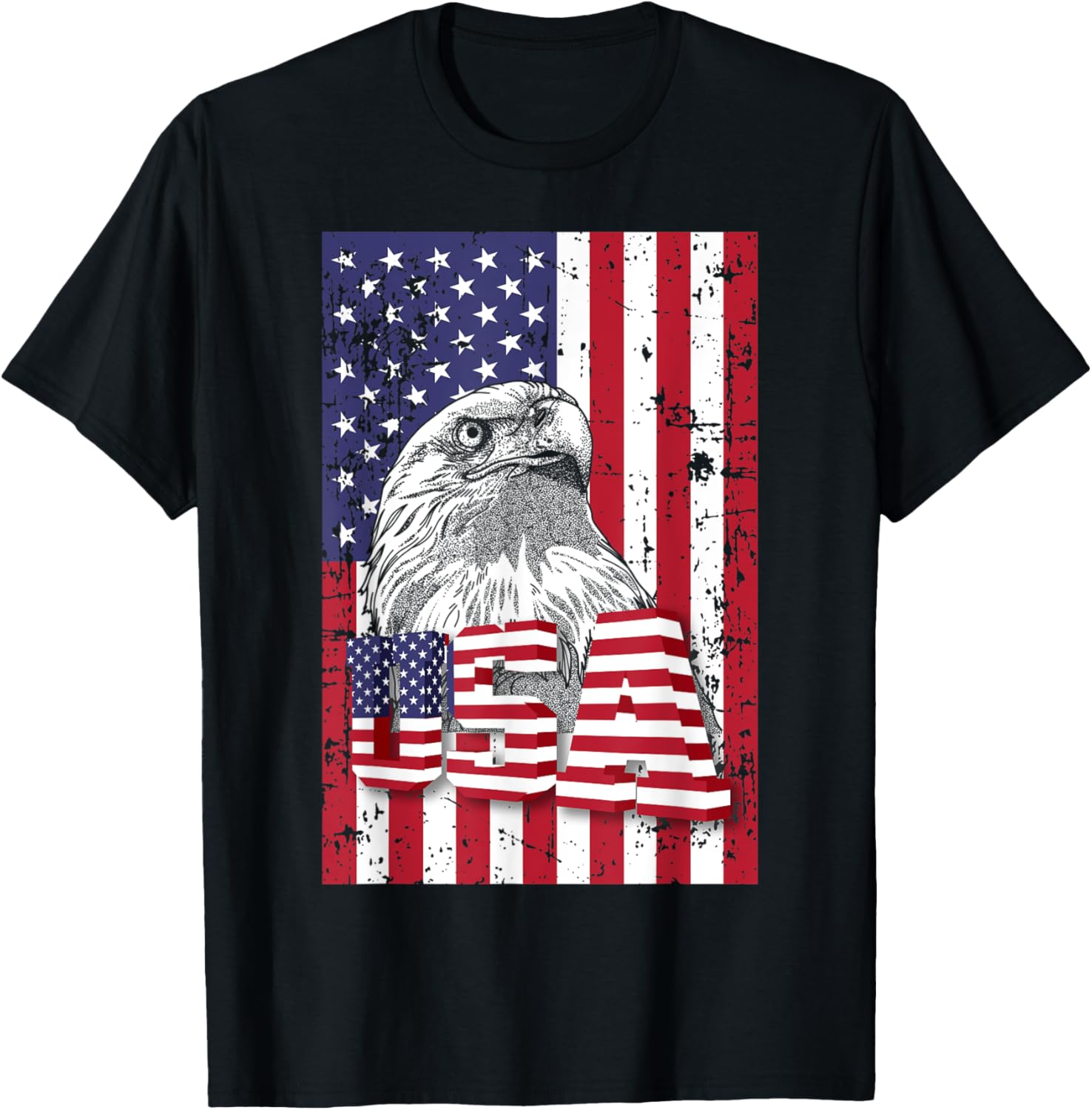 US American Flag Bald Patriotic Eagle 4th July American Flag