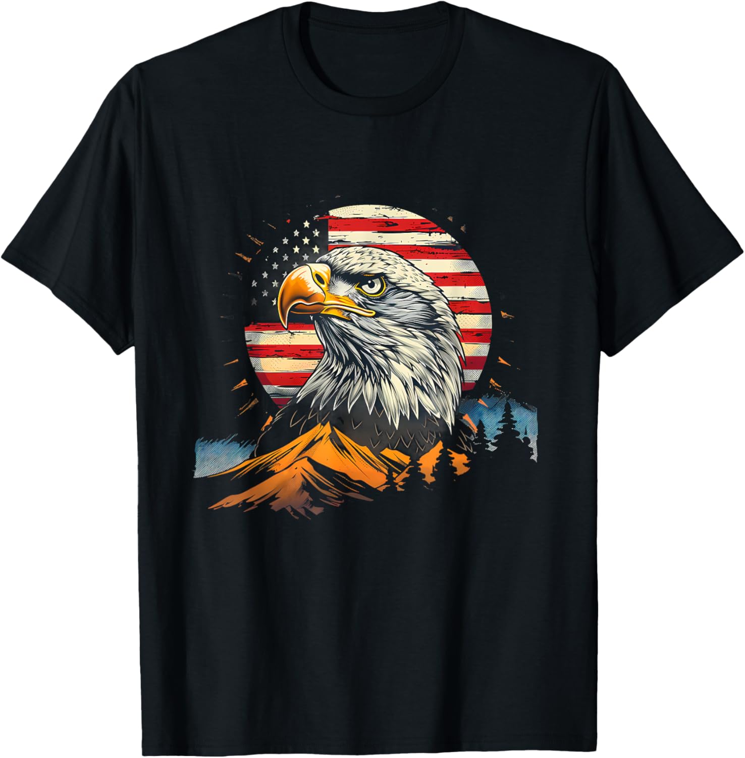 4th Of July Vintage American Flag Bald Eagle Fourth Of July