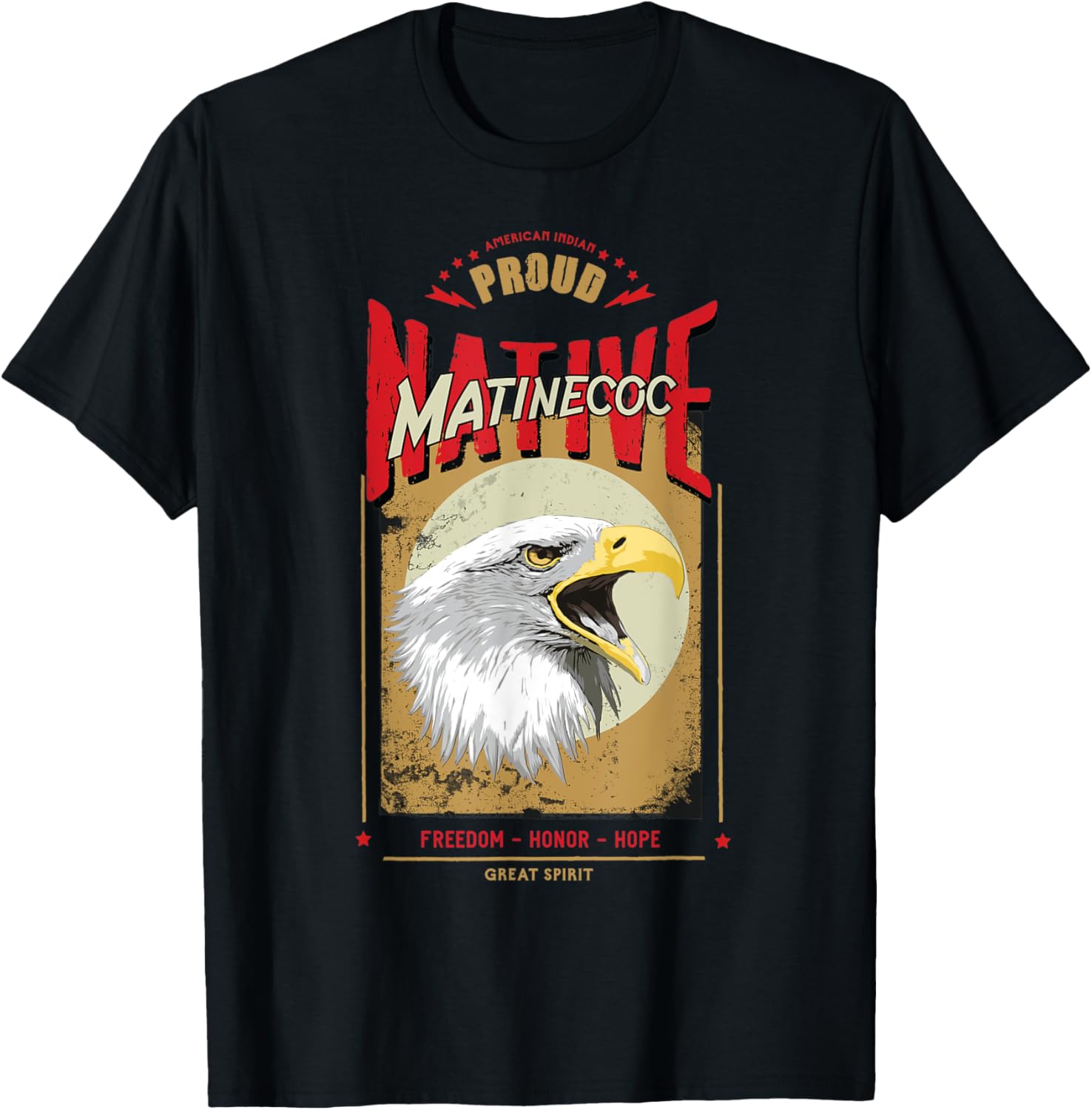 Matinecoc Native American Eagle Spirit Vintage Honor