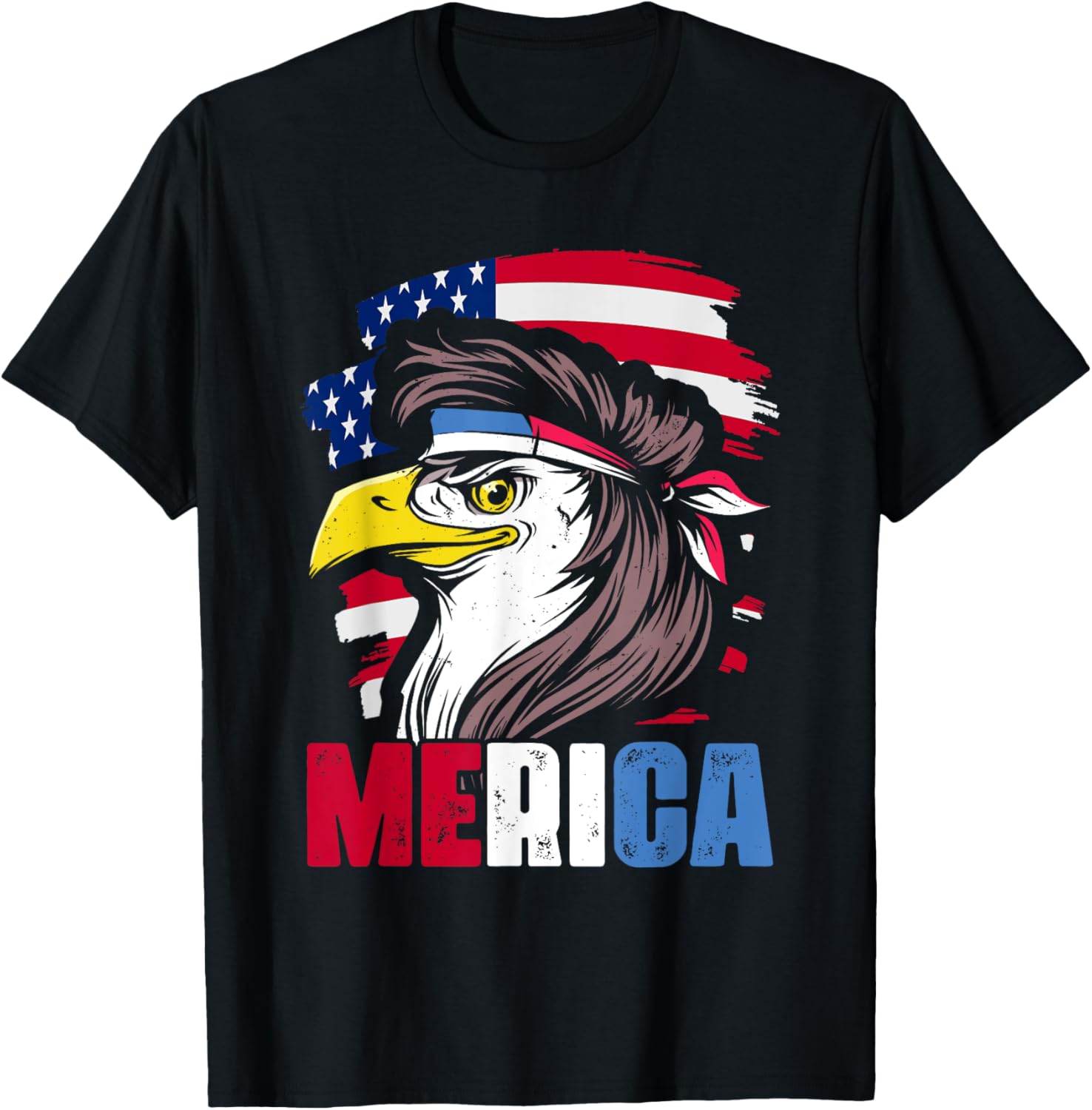 Merica Eagle Mullet 4th of July for American Patriots T-Shirt for Women Men