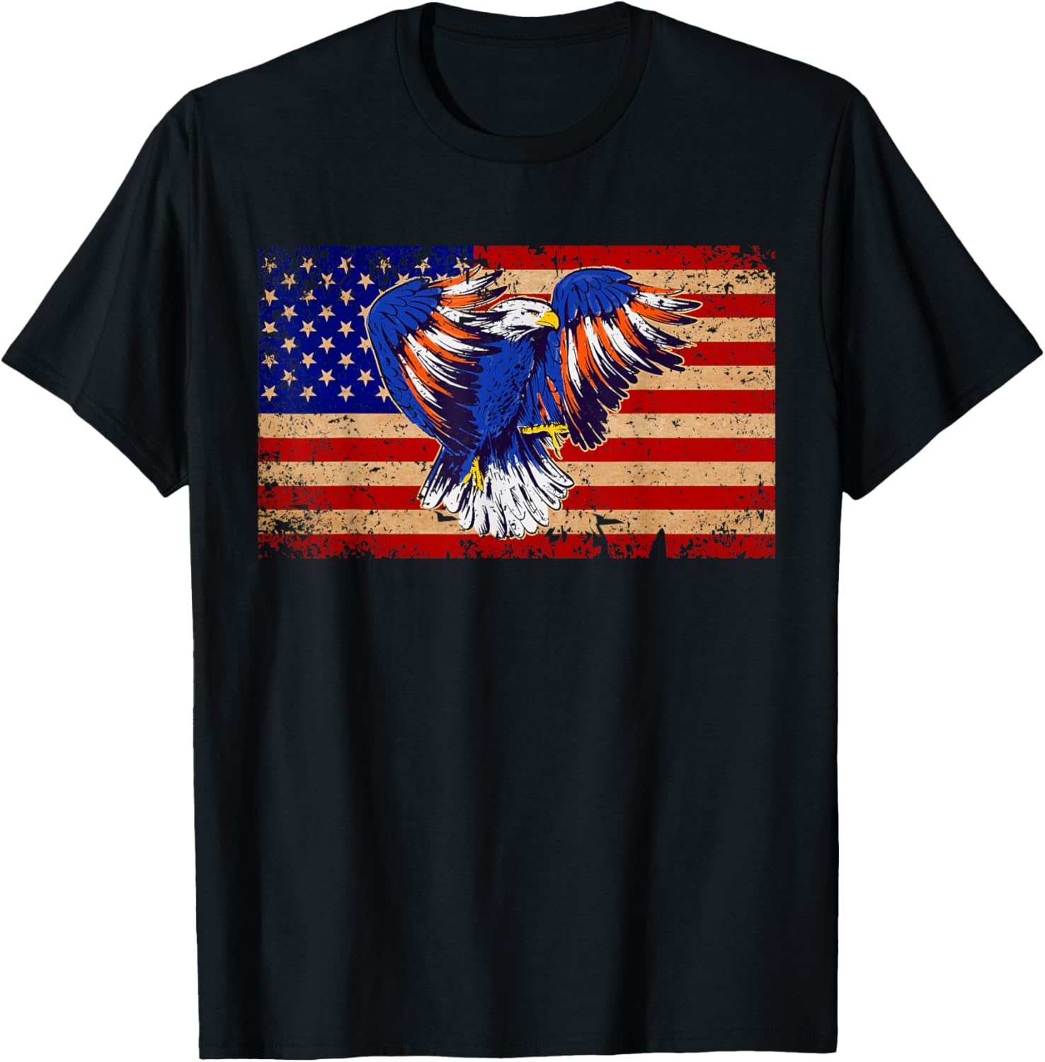 Design Of An American Flag With Eagle US T-Shirt for Women Kids Men