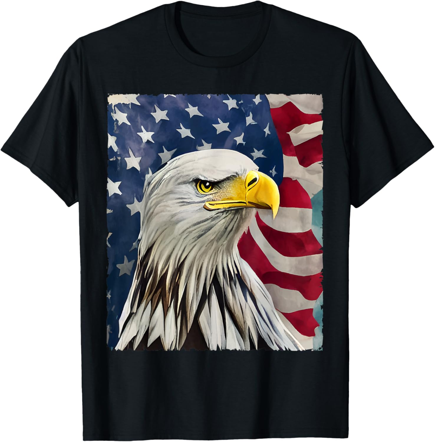4th of July Painting Bald Eagle American Flag USA Patriotic