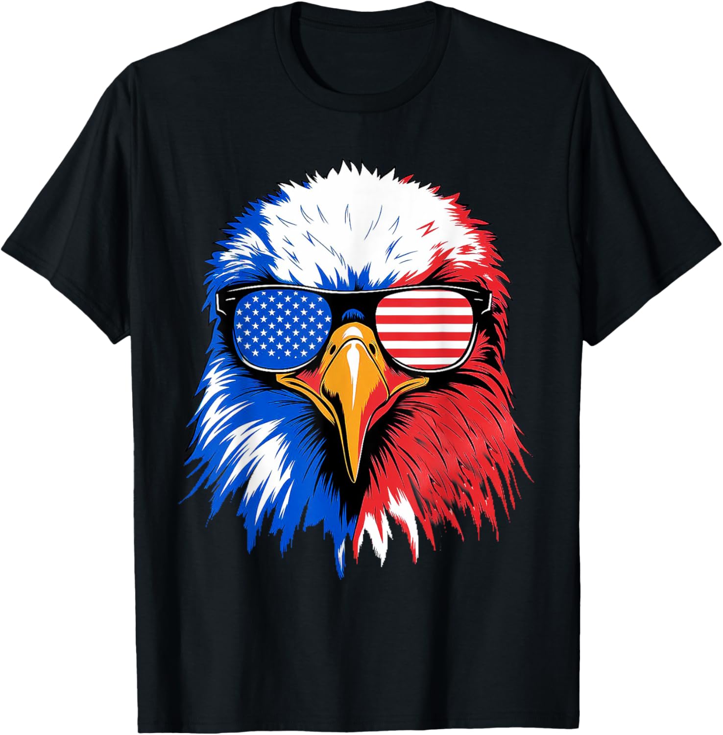 Eagles Flying Bird Cool Face Eagles with Sunglasses Usa Flag