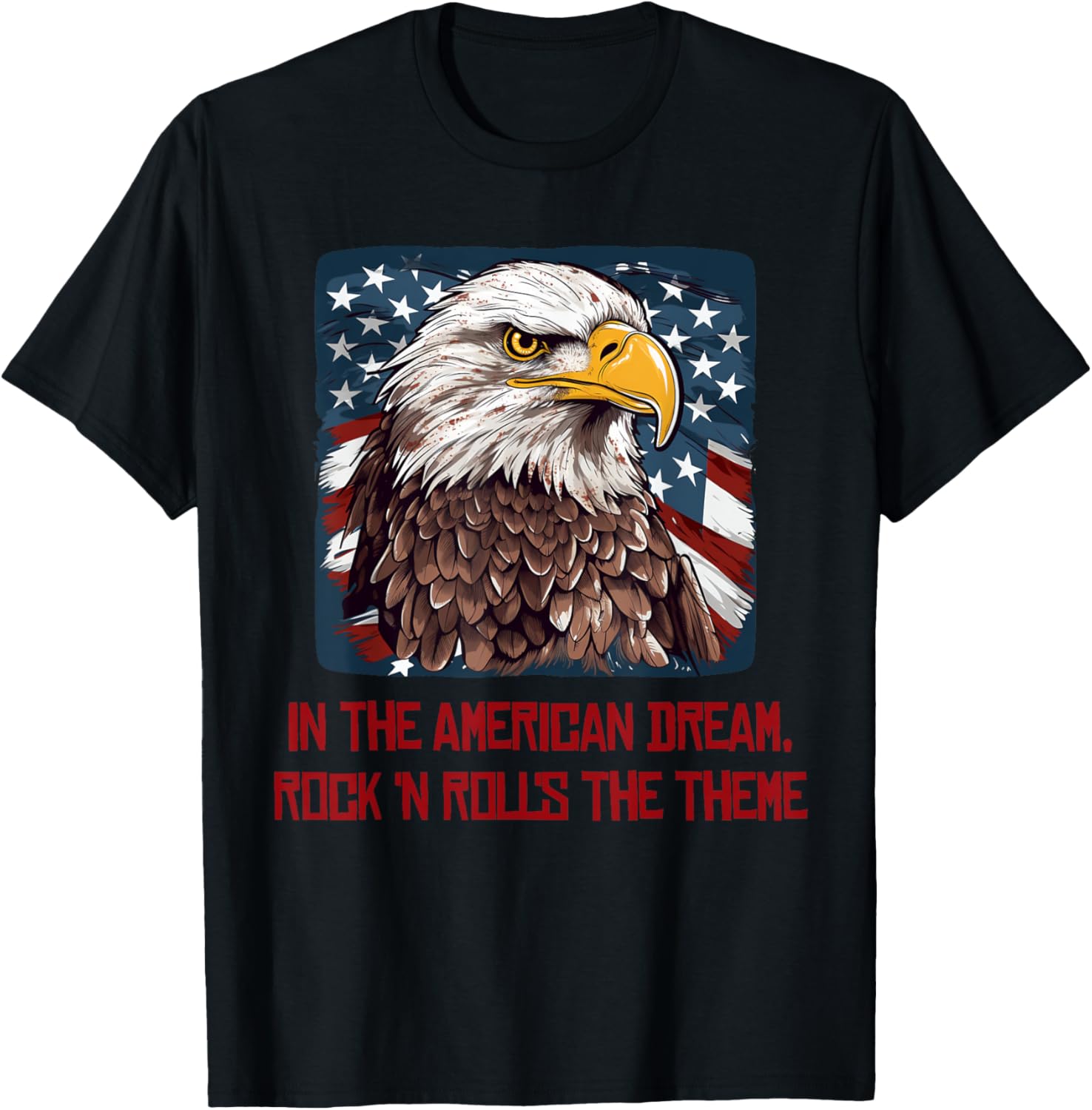 Patriotic eagle with rock'n roll and American dreams