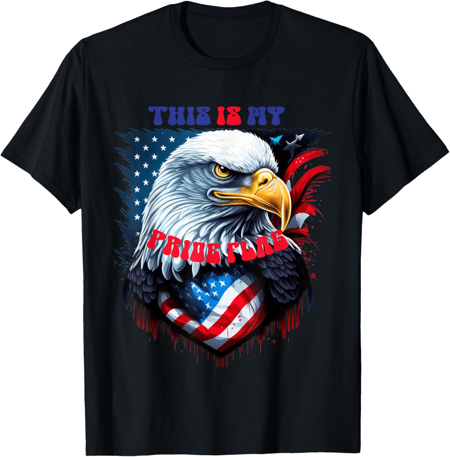 This Is My Pride Flag USA American 4th of July eagle Groovy