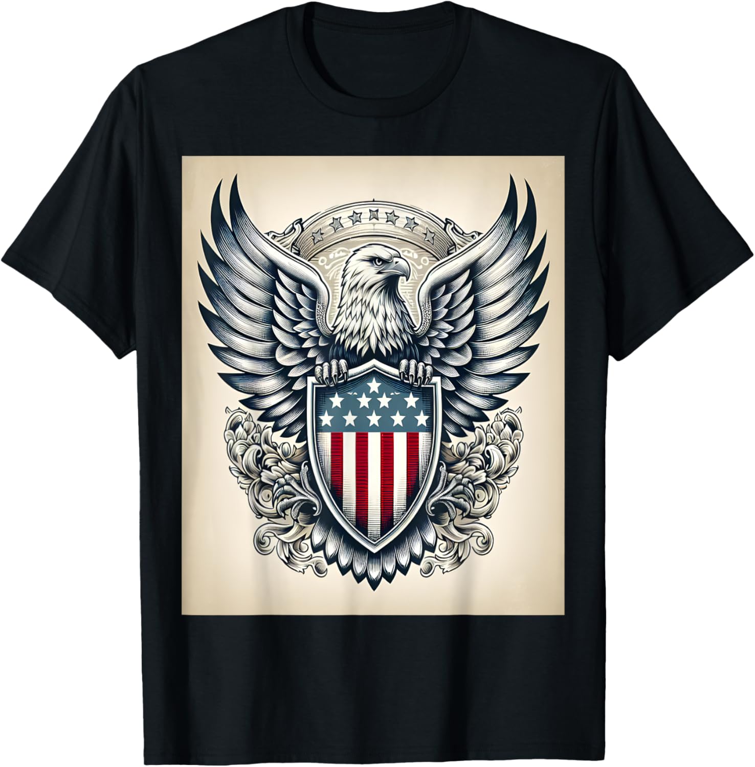 Bald Eagle American Flag Shield