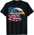 Freedom's Wings: Majestic Bald Eagle & American Flag Emblem T-Shirt for Women Kids Men