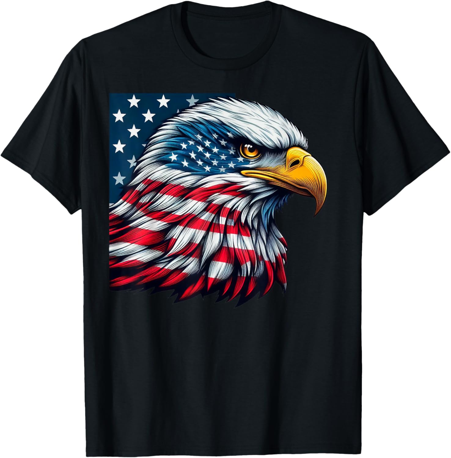 Freedom's Wings: Majestic Bald Eagle & American Flag Emblem T-Shirt for Women Kids Men