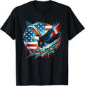 Boys 4th Of July American Bald Eagle USA Flag Fighter Jet