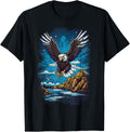 Eagle flying with American Flag