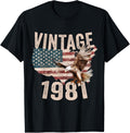 Vintage 1981 Bald Eagle American Flag Country