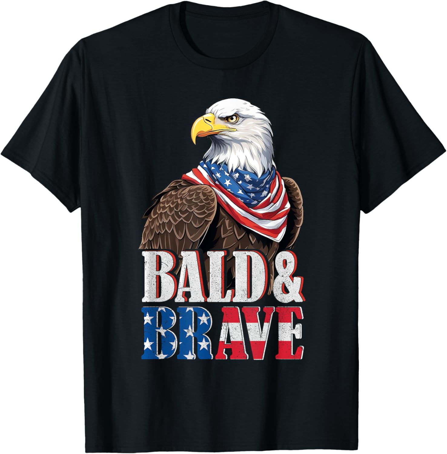 Bald and Brave 4th of July Patriotic Eagle American Flag Men