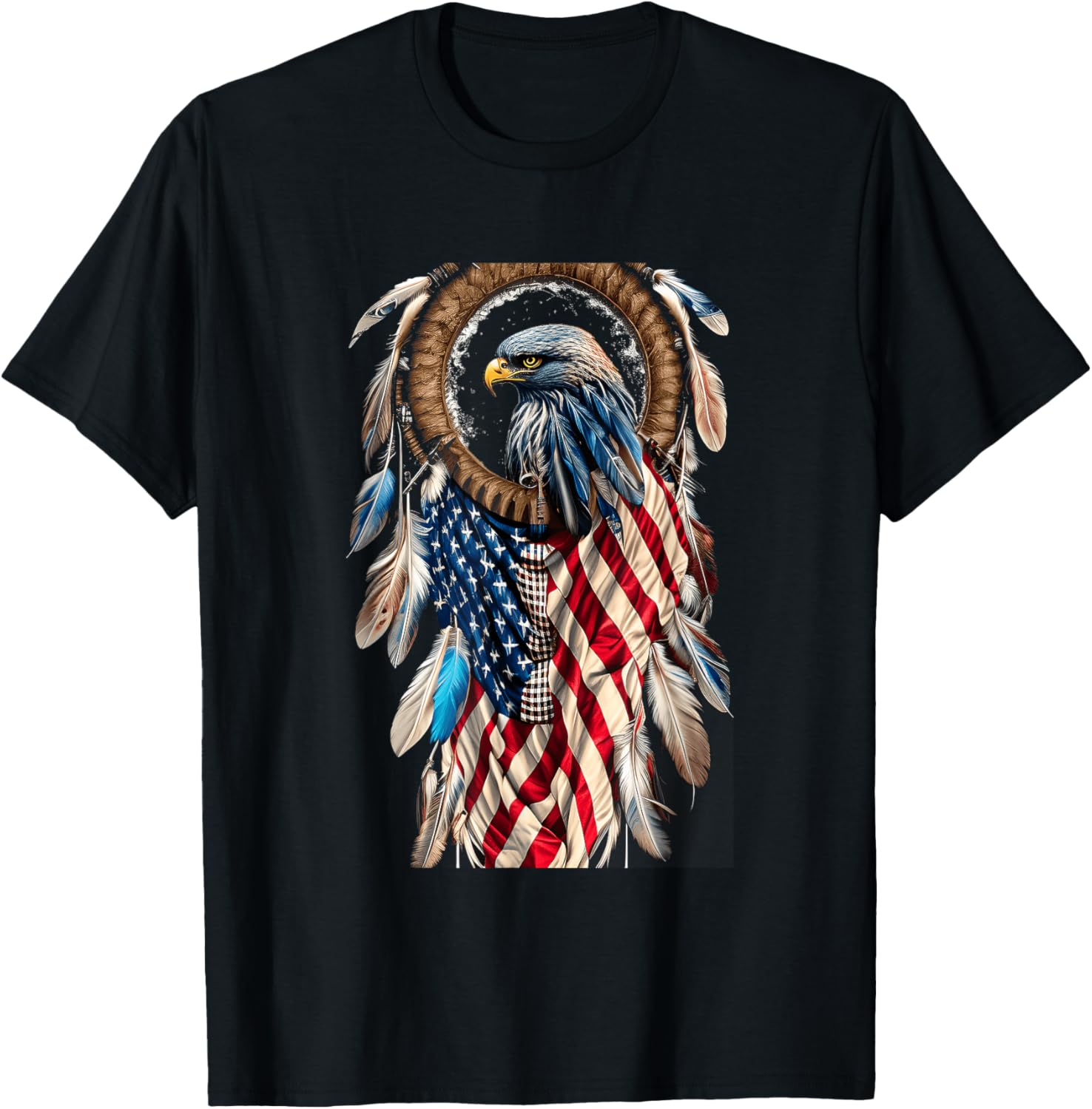 Bald Eagle Dream Catcher with American Flag