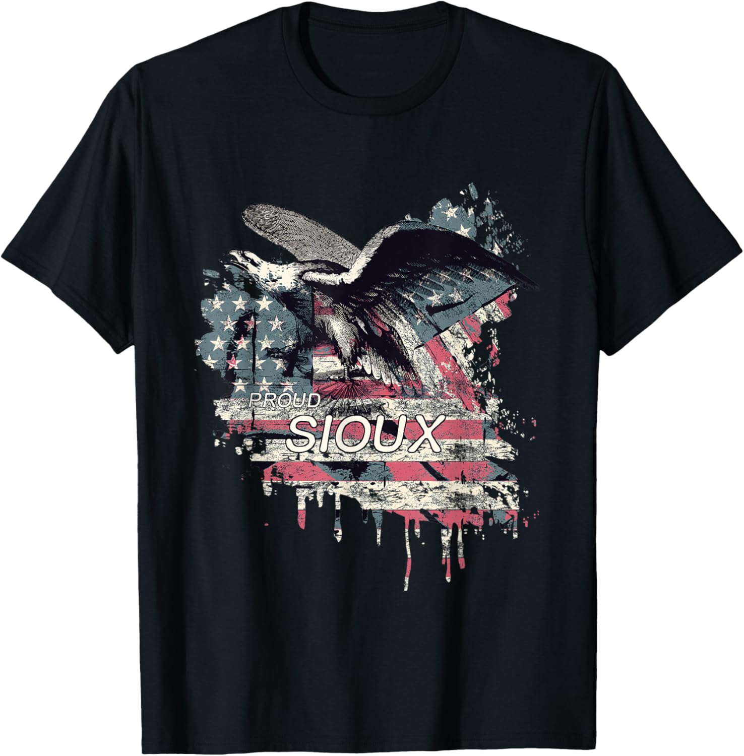 Sioux American Indian Tribe Old theme Vintage USA Flag Eagle Women Men