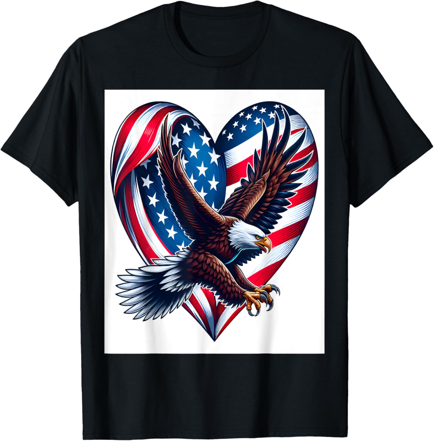 Bald Eagle American Flag Heart