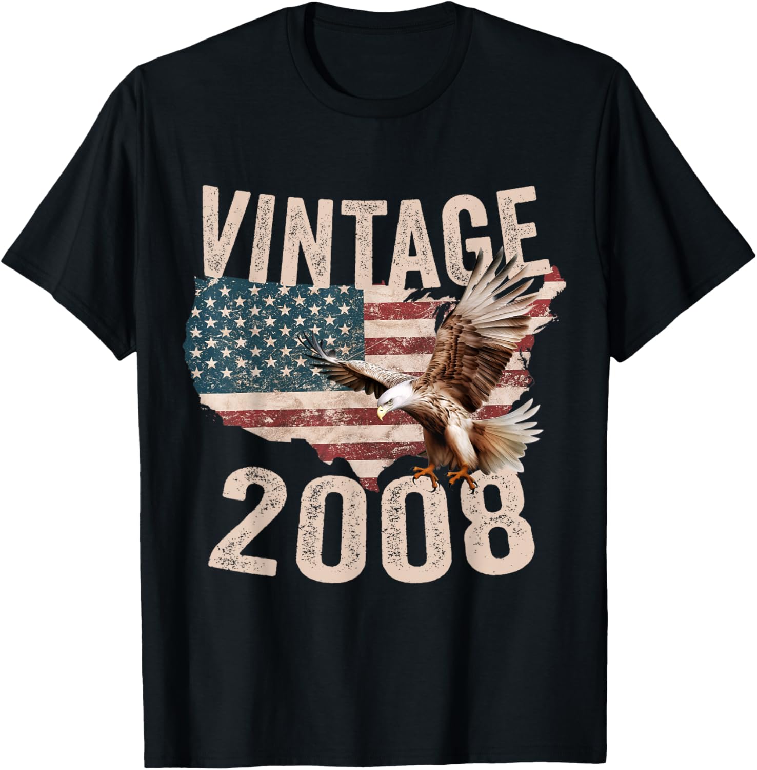 Vintage 2008 Bald Eagle American Flag Country