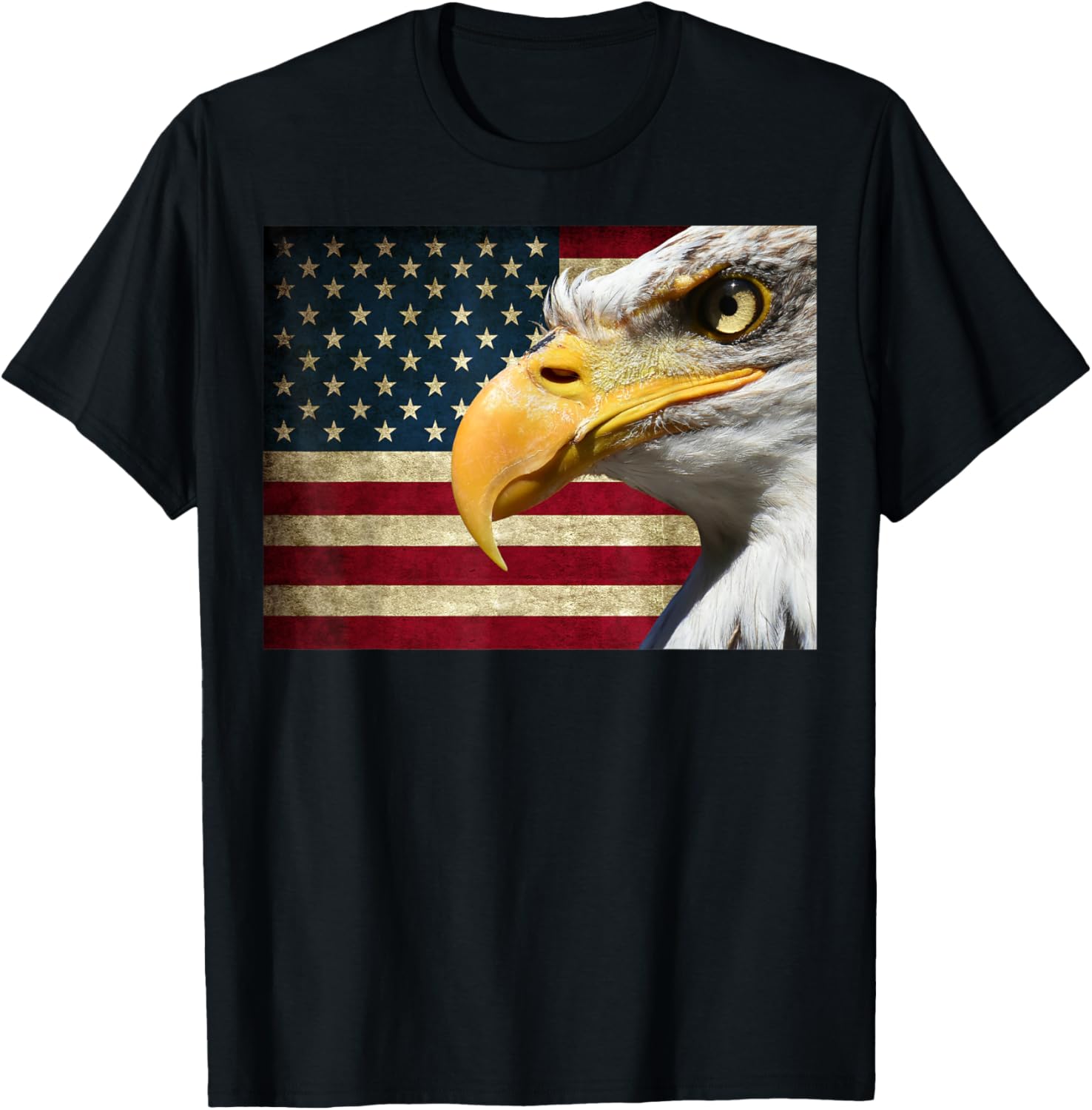 USA FLAG VINTAGE RETRO FIERCE AMERICAN EAGLE. USA PATRIOTISM
