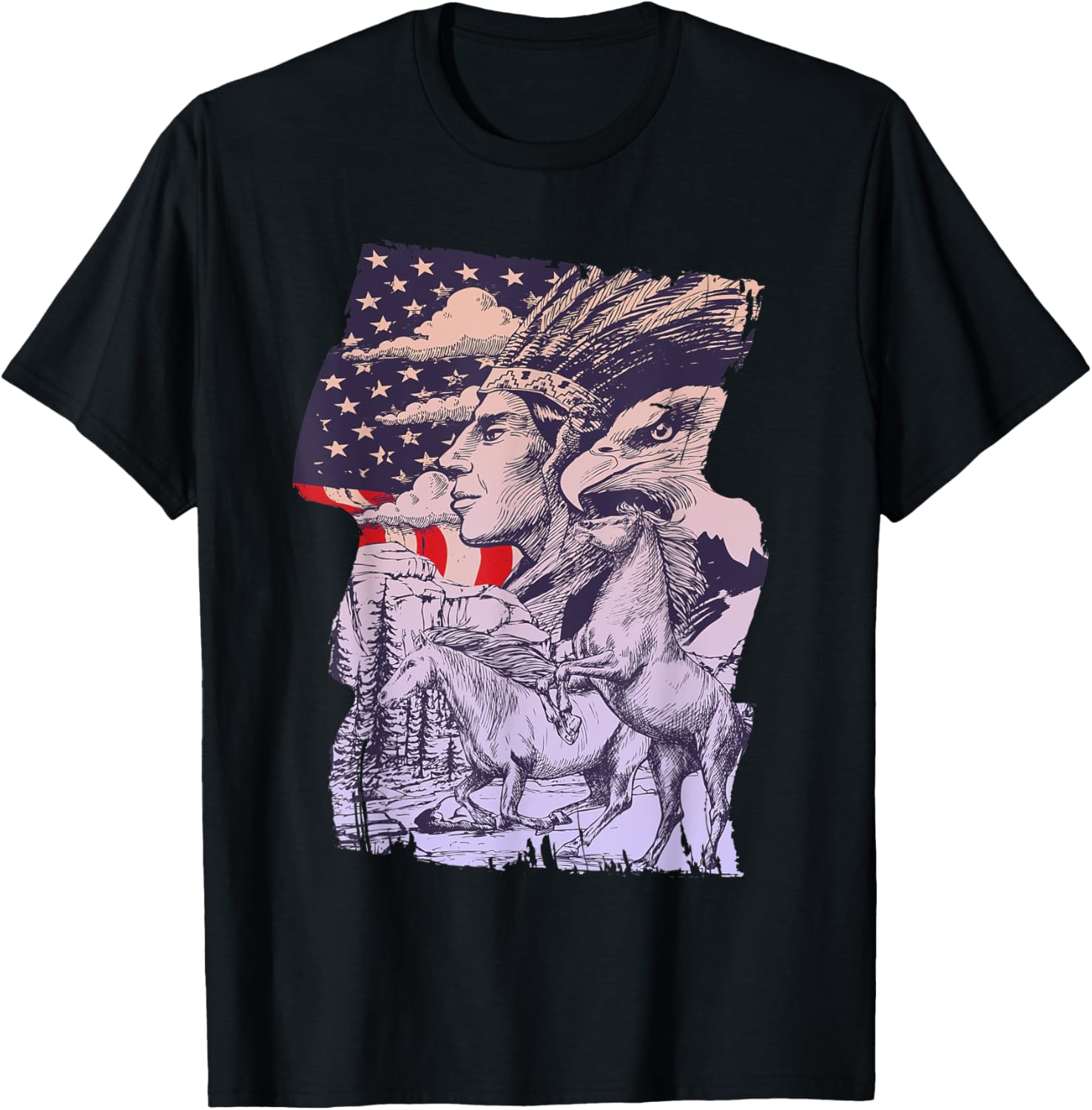 USA Flag American Indian Eagle Indigenous Tribe