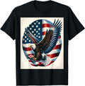 Majestic Bald Eagle And American Flag