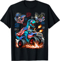Dinosaur T-Rex Monster Truck Patriotic Eagle American Flag Women Men