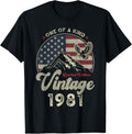 Vintage 1981 American Flag 44th Birthday Patriotic Eagle