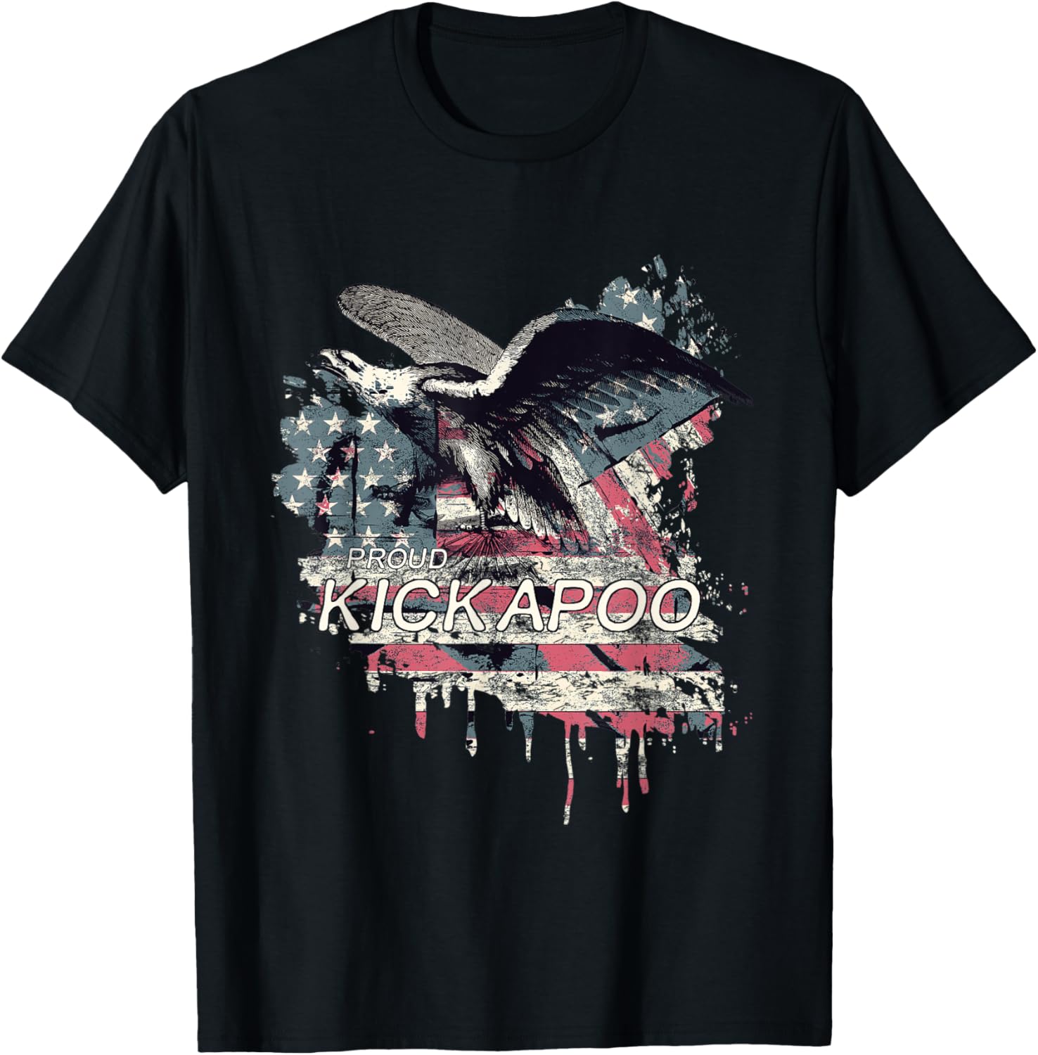 Kickapoo American Indian Tribe Old theme USA Flag Eagle