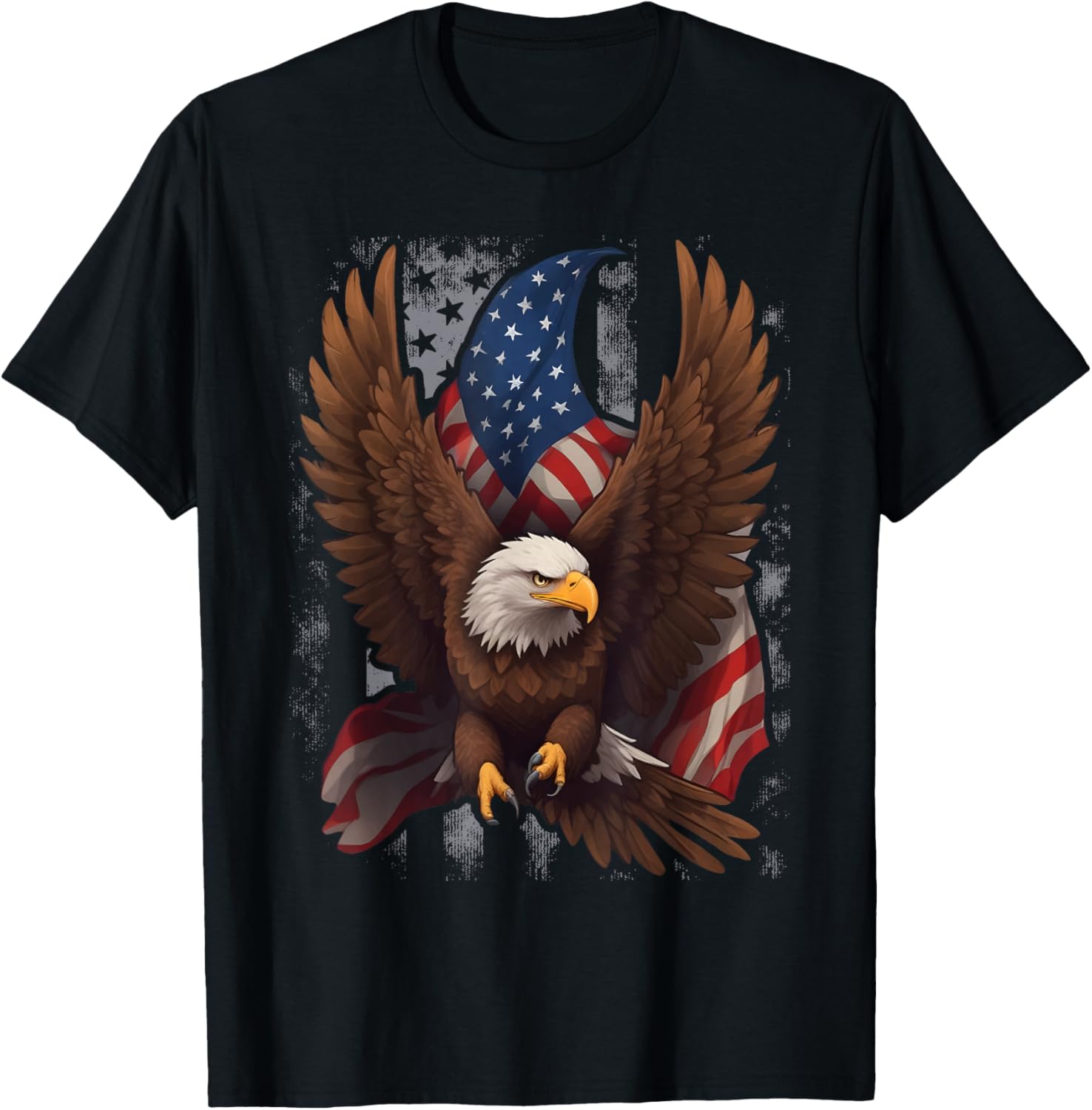 Patriotic American Design With Eagle And Flag