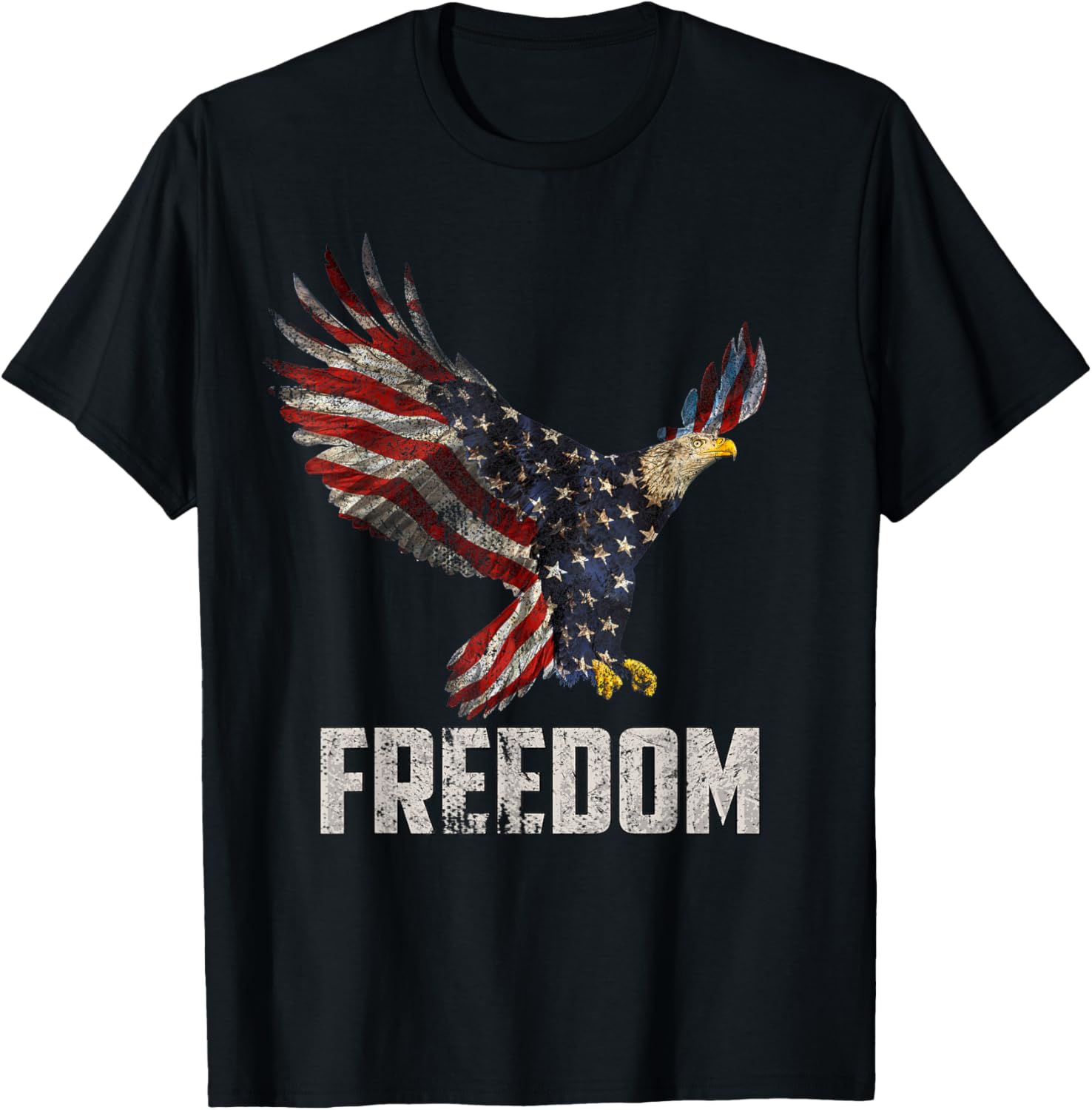 American Flag and Bald Eagle Patriotic T-Shirt 4th of July