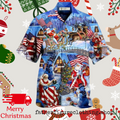 Christmas America Christmas Patriotic Santa Claus Hawaiian Shirt