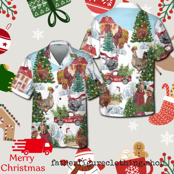 Christmas Chicken Hawaiian Shirt