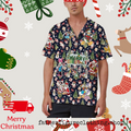 Disney Merry Christmas Hawaiian Shirts Mickey Minnie Button Disneyland