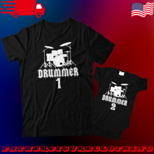 Drummer 1 And Drummer 2 Matching Father Daughter Shirts