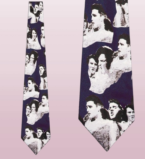 Elvis Presley Repeat Navy Ties Neckties