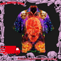 Dark Flame Skull On Fire Colorful 3D Hawaiian Shirts