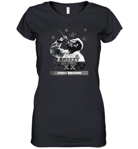 Chris Brown Breezy Bowl Xx Tour 2025 Women039S V Neck T Shirt