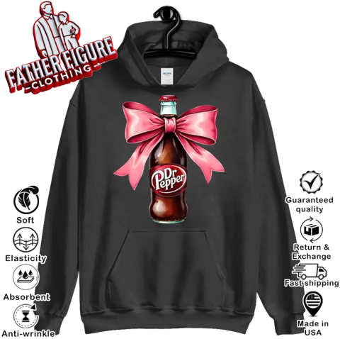 Dr Pepper Pink Bow Coquette Hoodie