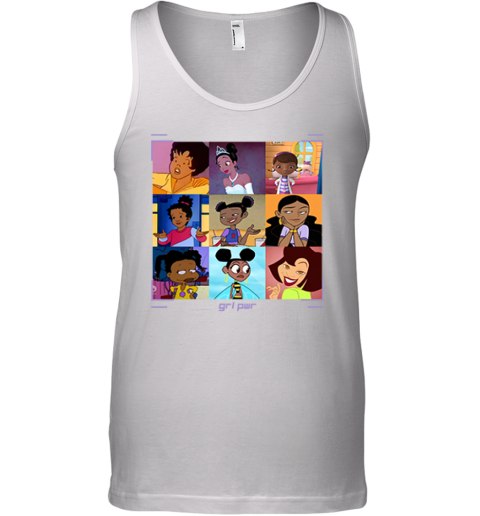 Black Girls Cartoon Grl Pwr Tank Top